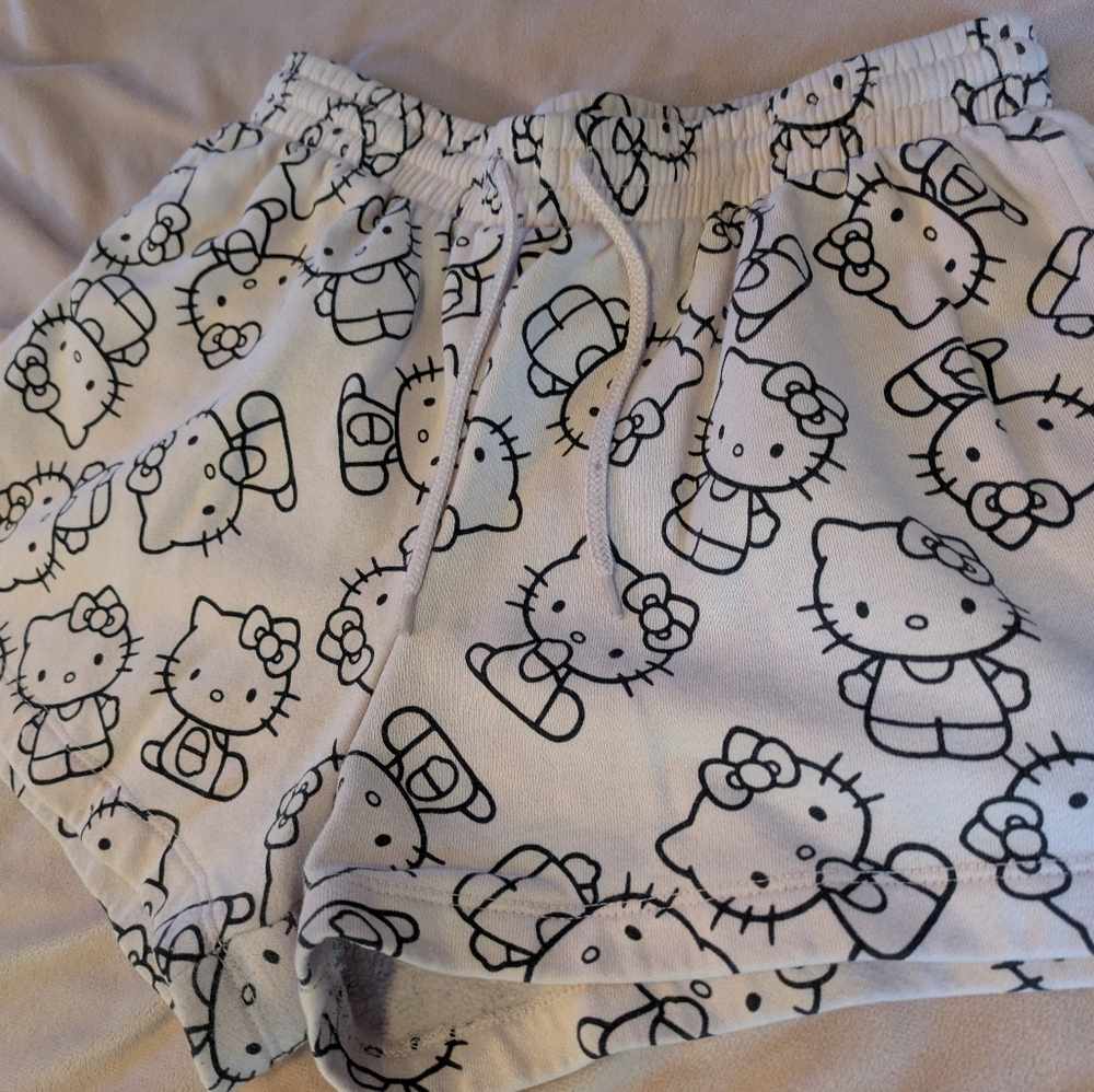 Hello Kitty By Sanrio Light Pink Sweat Short Sleep Shorts Size M - Picture 2 of 5